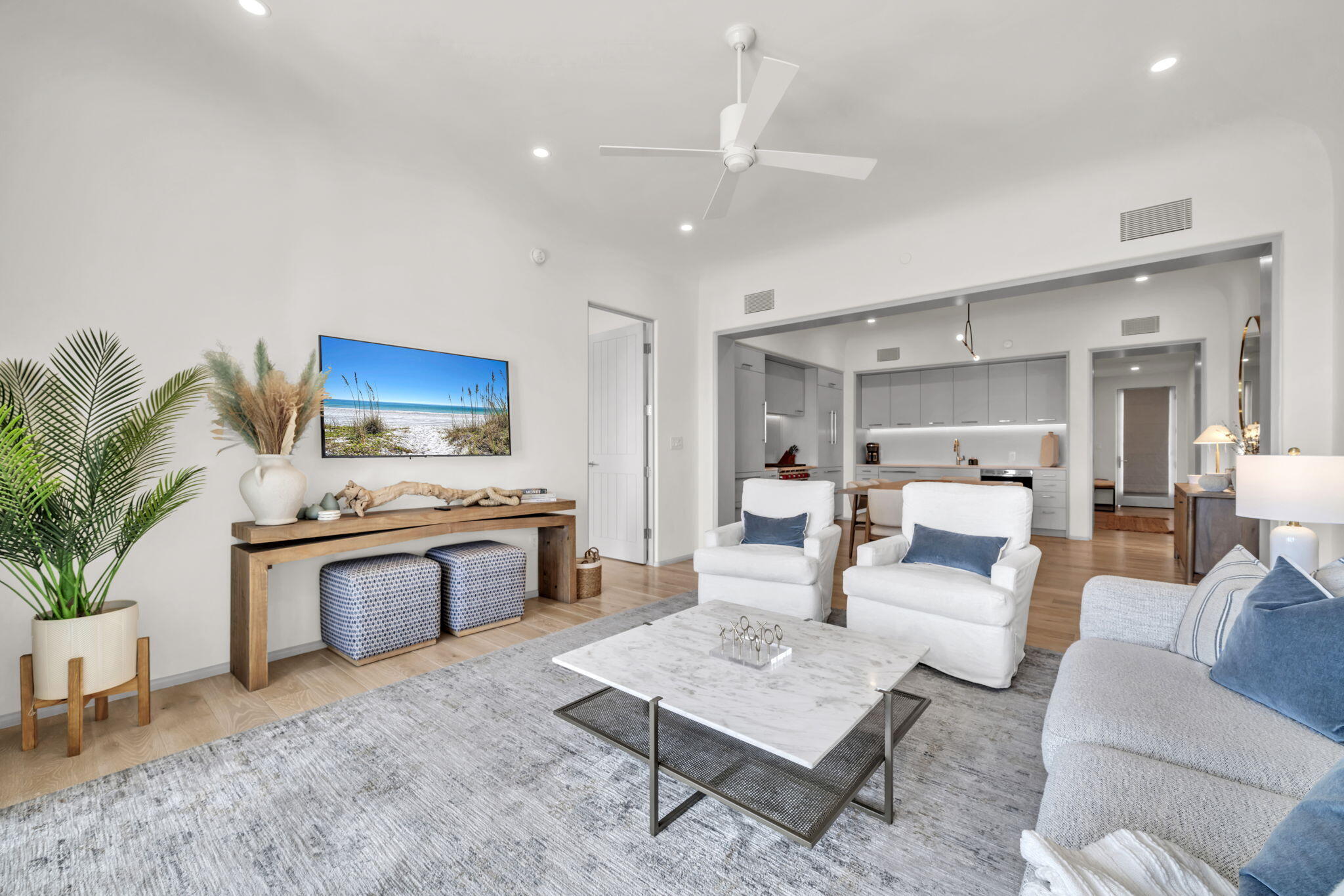 45 West Solaire Way Inlet Beach, Unit 207 Inlet Beach, FL 32461 - Photo 26 of 55 a living room with furniture and view of kitchen