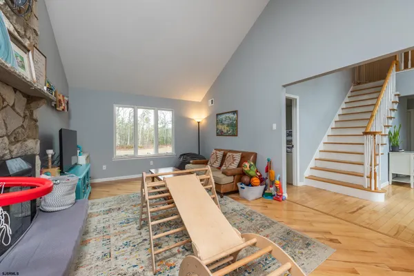 a workspace with furniture and window