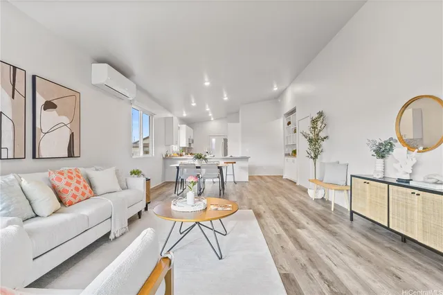 a living room with furniture