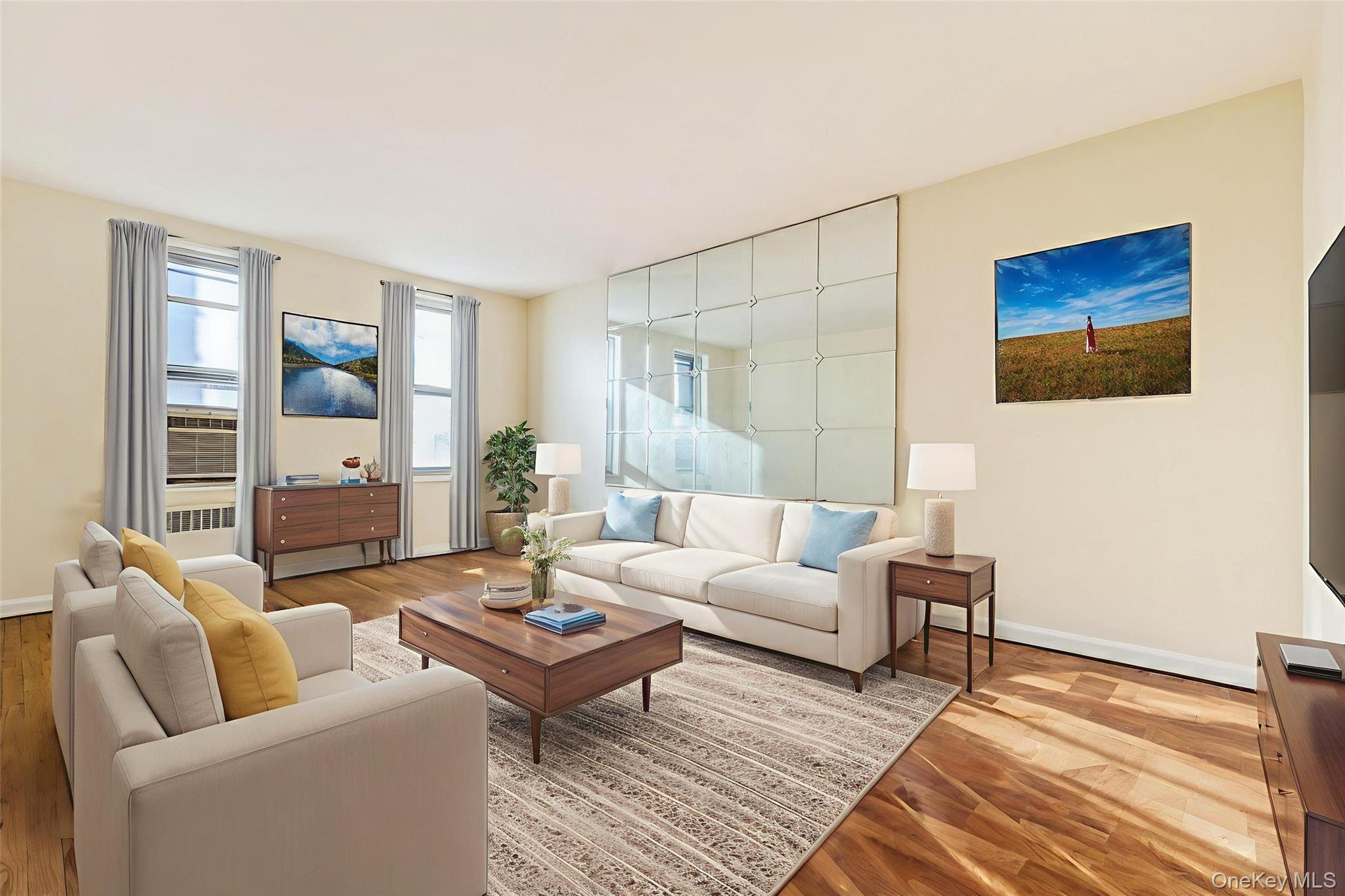 2232 Brigham Street, Unit EE4 Brooklyn, NY 11229 - Photo 3 of 16 Living room with light wood-style flooring and radiator