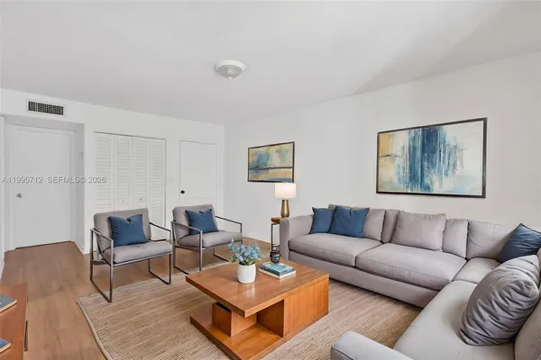a living room with furniture