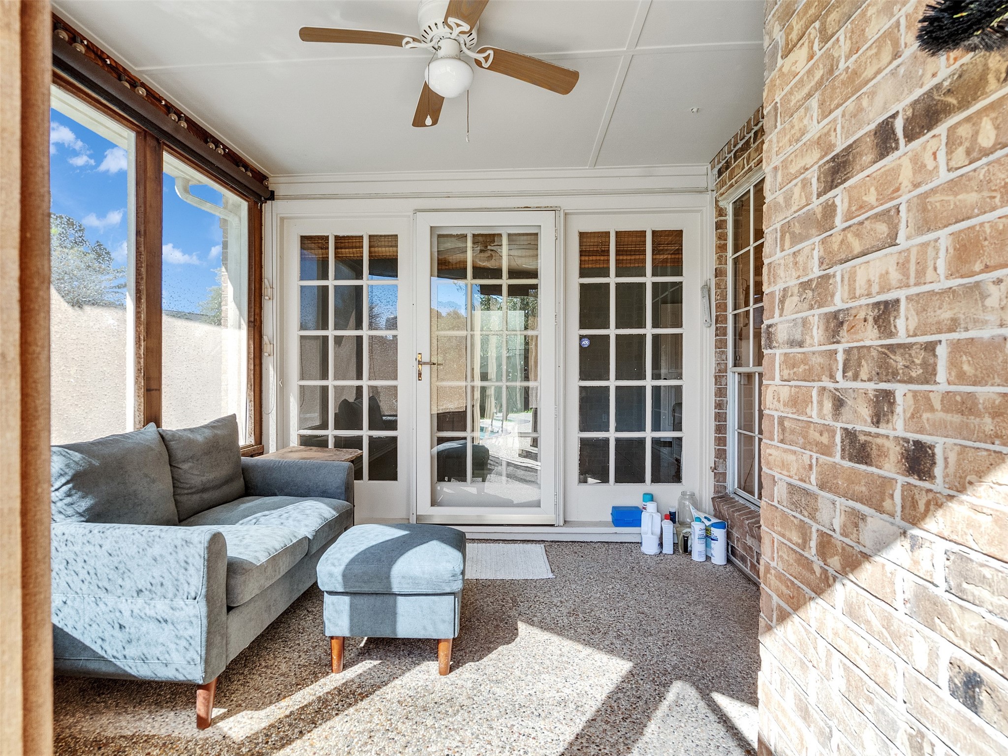 16735 Manningtree Lane Spring, TX 77379 - Photo 38 of 47 inside private screened porch over looking pool and yard