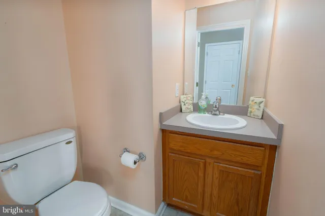 a bathroom with a sink toilet and vanity