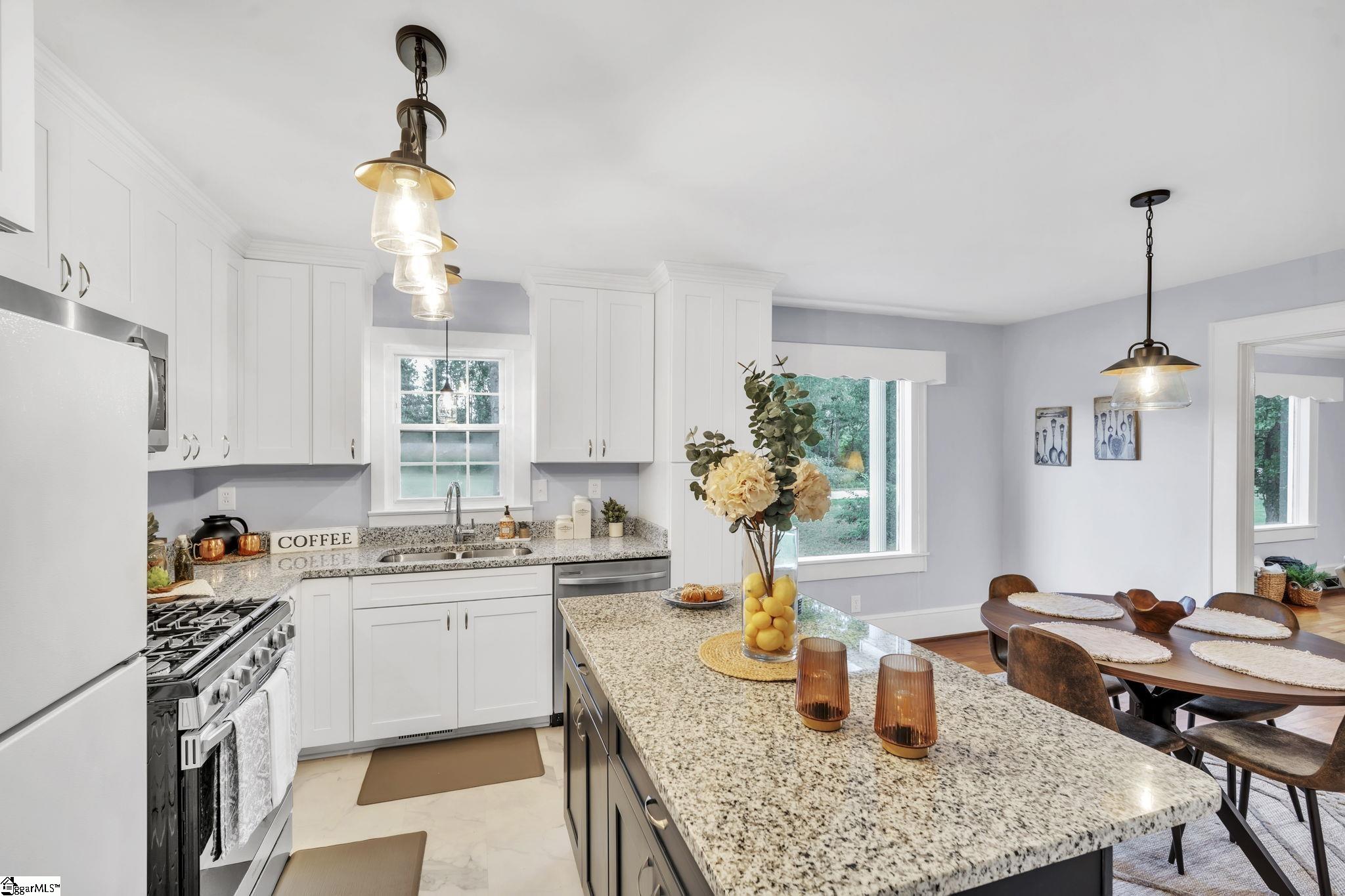 513 Shiloh Road Seneca, SC 29678 - Photo 7 of 32 Remodeled Kitchen with Granite Counters, Gas Range + Island