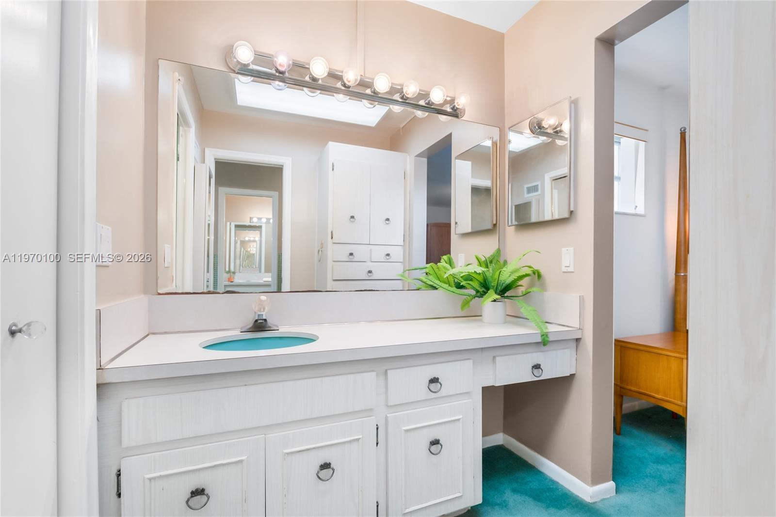 4931 Madison Street Hollywood, FL 33021 - Photo 17 of 26 a bathroom with a sink a vanity and a mirror