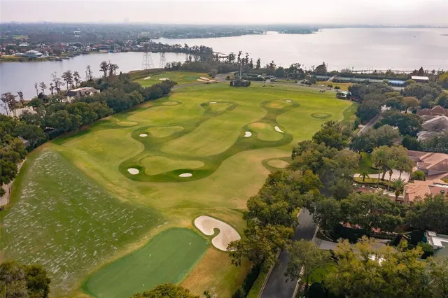 a view of a lake with a city