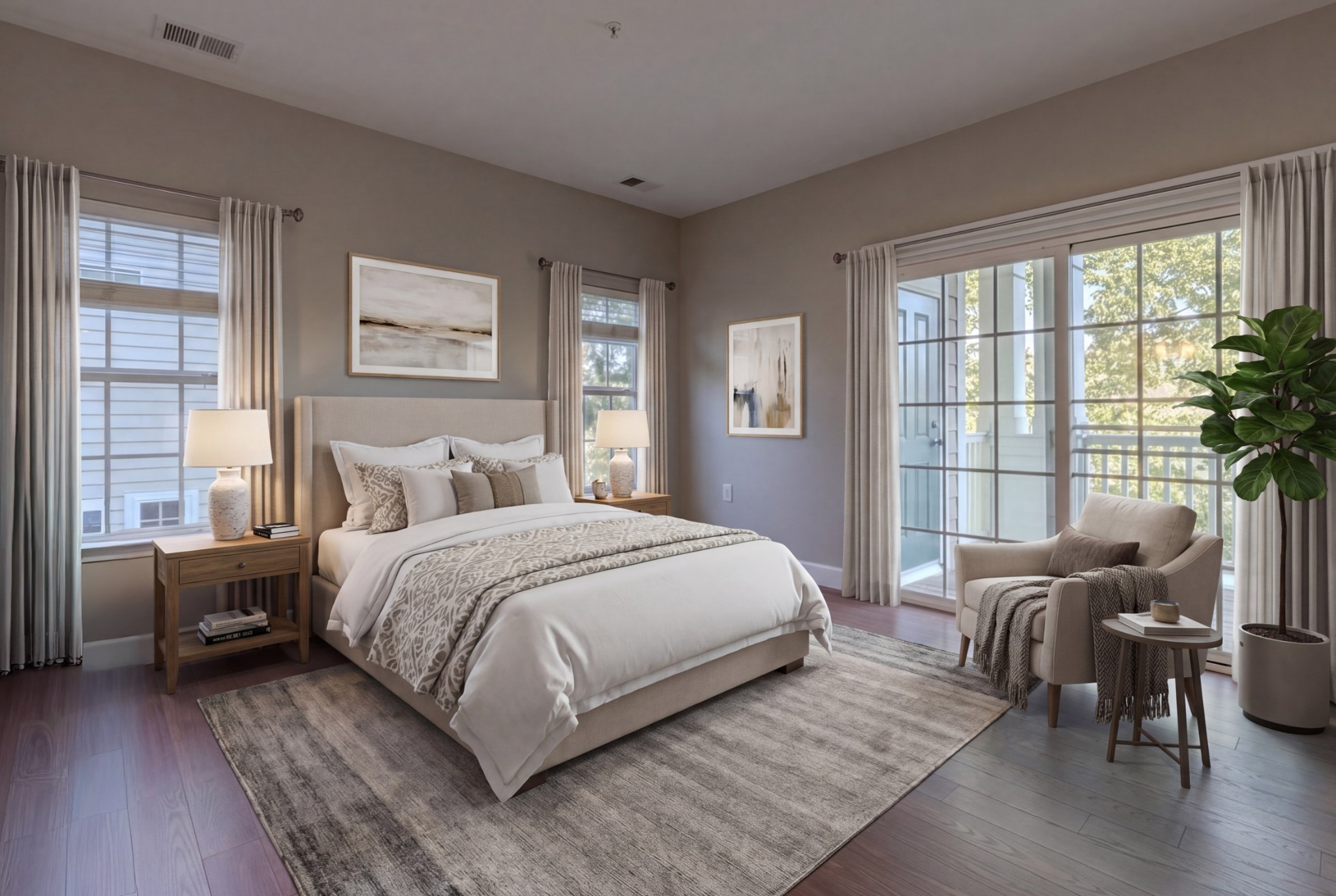 7321 Althorp Way, Unit R5 Nashville, TN 37211 - Photo 15 of 29 a bedroom with a large bed and a large window