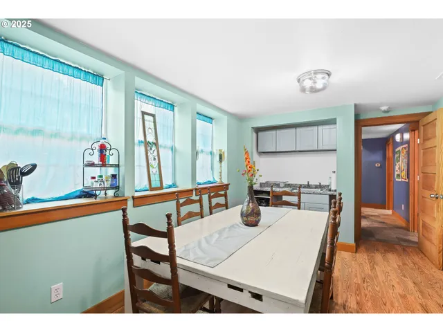 a kitchen with lots of counter top space