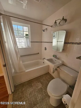 a bathroom with a toilet and a bathtub