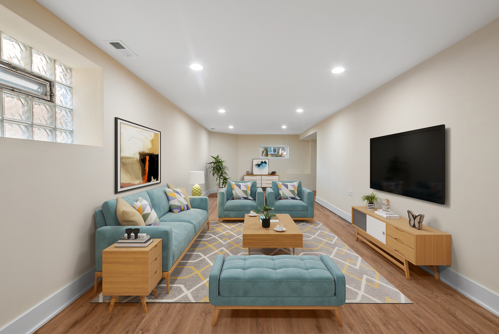 8325 South Perry Avenue Chicago, IL 60620 - Photo 11 of 15 a living room with furniture and a flat screen tv