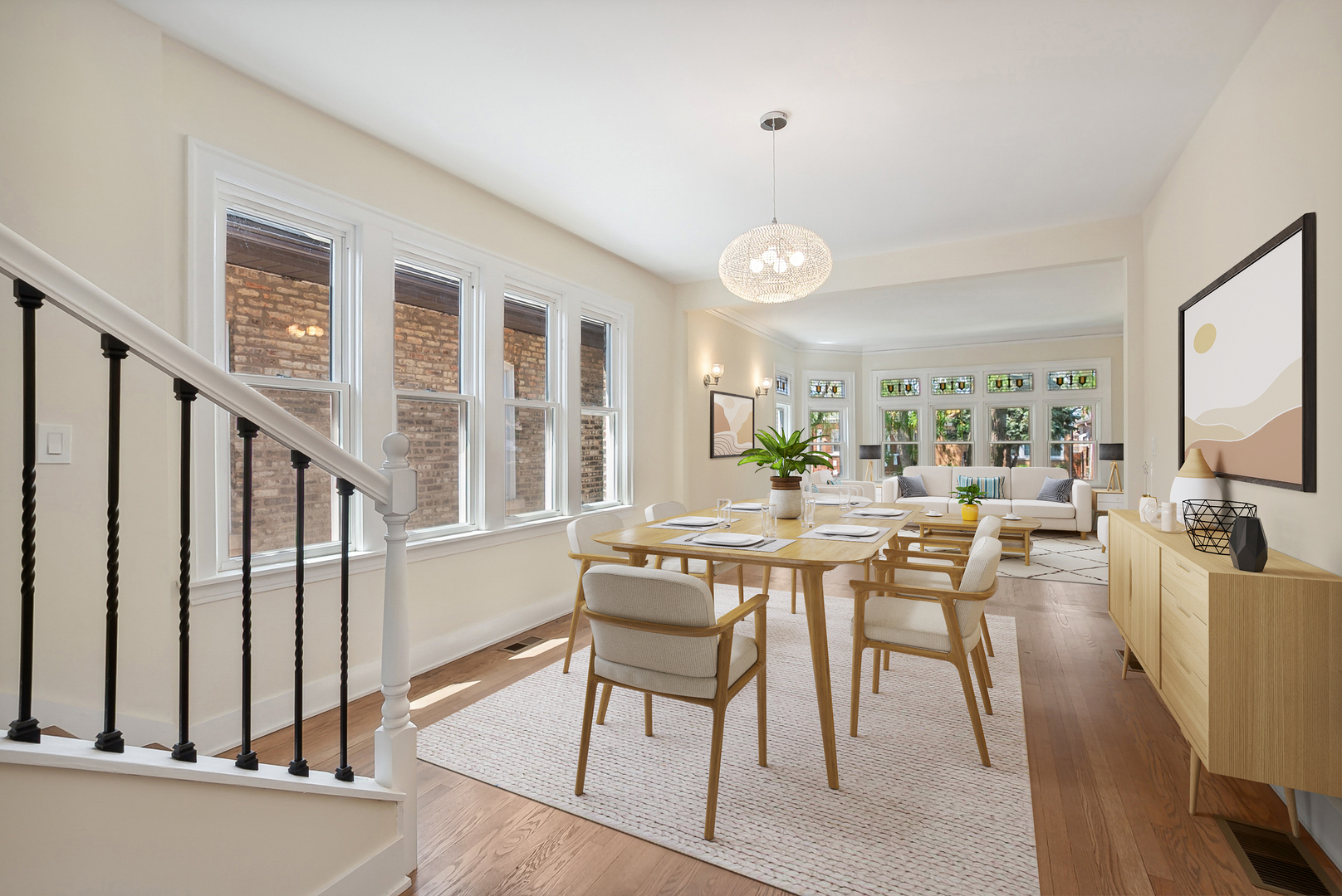 8325 South Perry Avenue Chicago, IL 60620 - Photo 3 of 15 a view of a dining room with furniture window and wooden floor