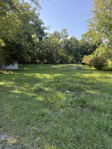 a view of field with trees in the background