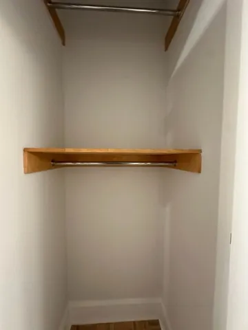 a close up view of racks on the wall