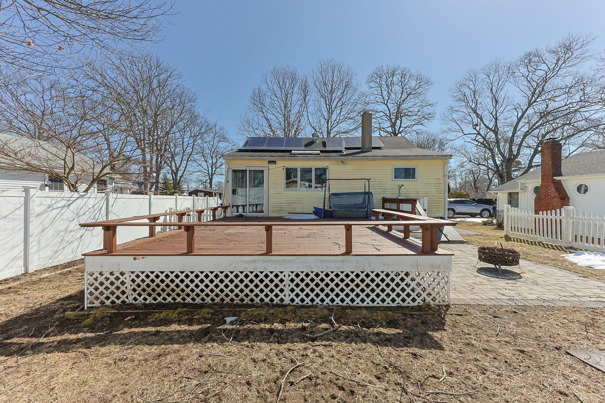 6 Pine Street Wareham, MA 02571 - Photo 21 of 32 a view of a wooden deck with wooden fence