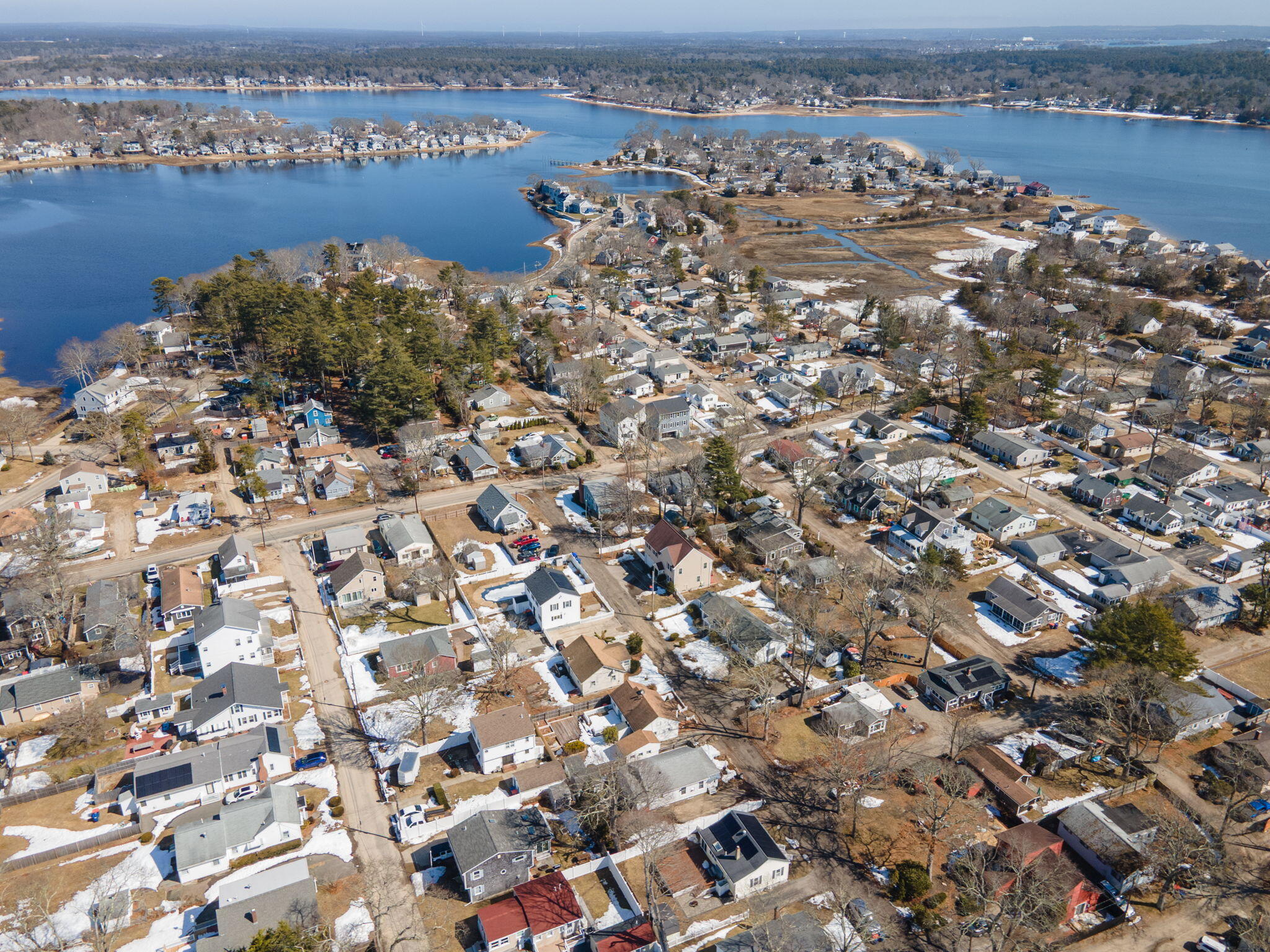 6 Pine Street Wareham, MA 02571 - Photo 31 of 32 an aerial view of a house with a lake view