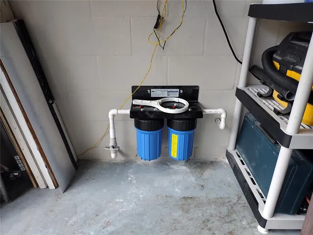 a view of a storage and utility room