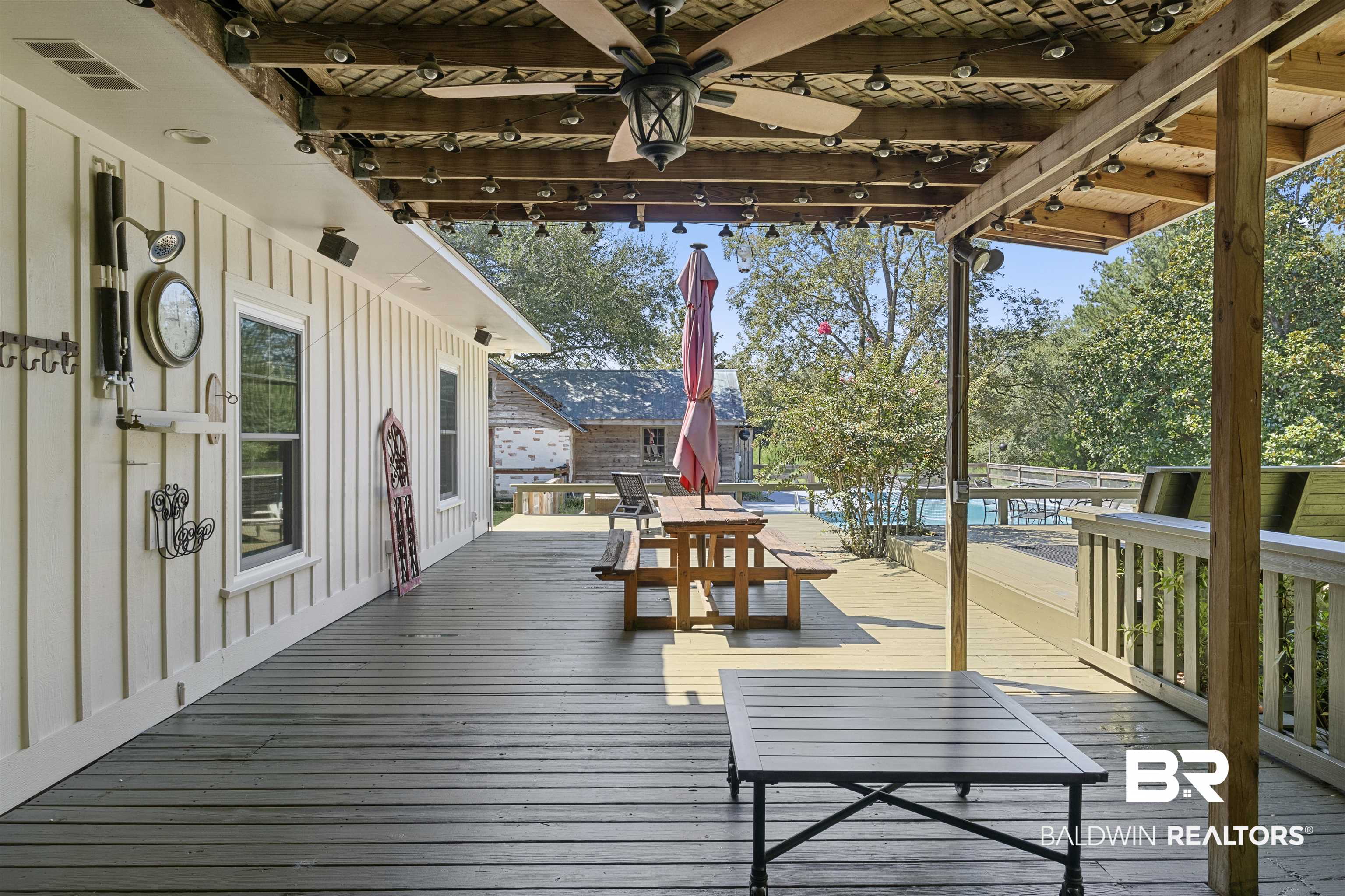 15100 Vasko Road Silverhill, AL 36576 - Photo 42 of 51 Deck with ceiling fan