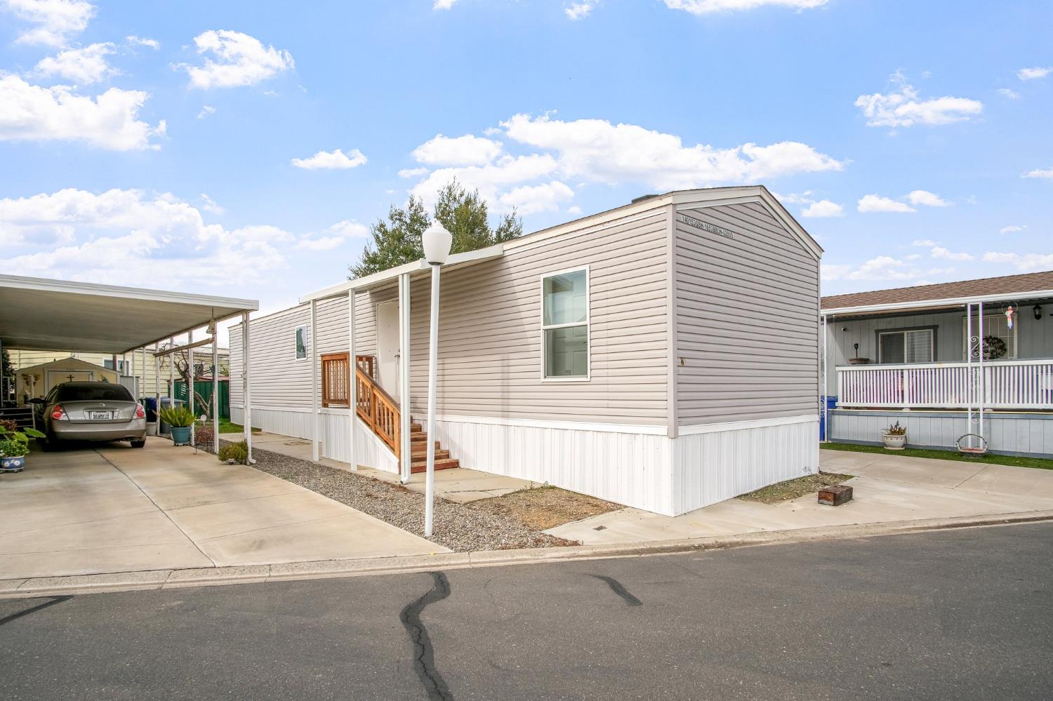 a view of a house with a patio
