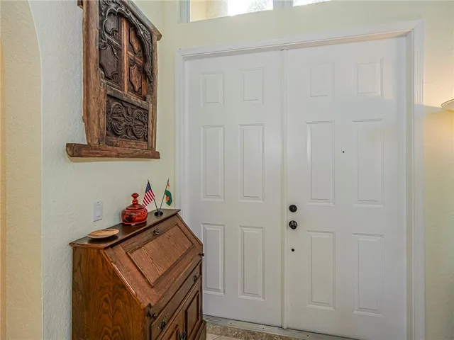 a hallway with front door