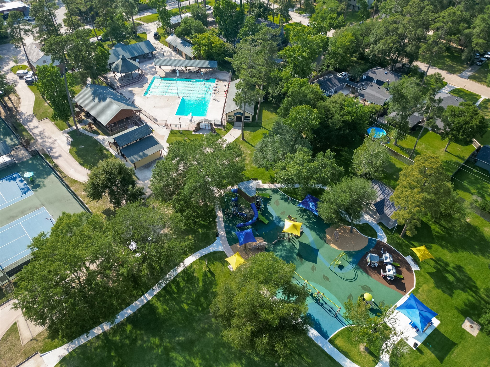 6131 Hampton Way Court Spring, TX 77389 - Photo 50 of 50 an aerial view of a residential houses with outdoor space and trees all around