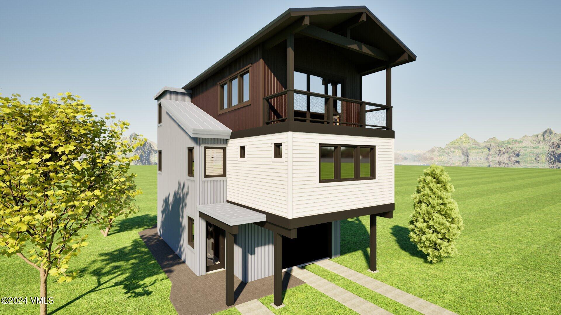 a view of a house with a yard