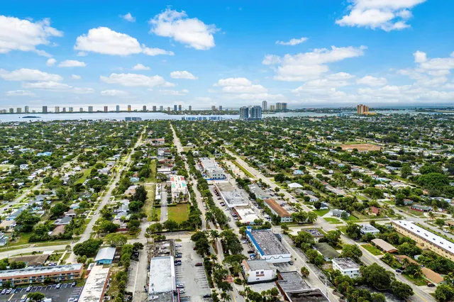 an aerial view of a city