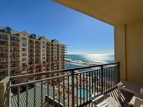 a view of balcony with ocean view