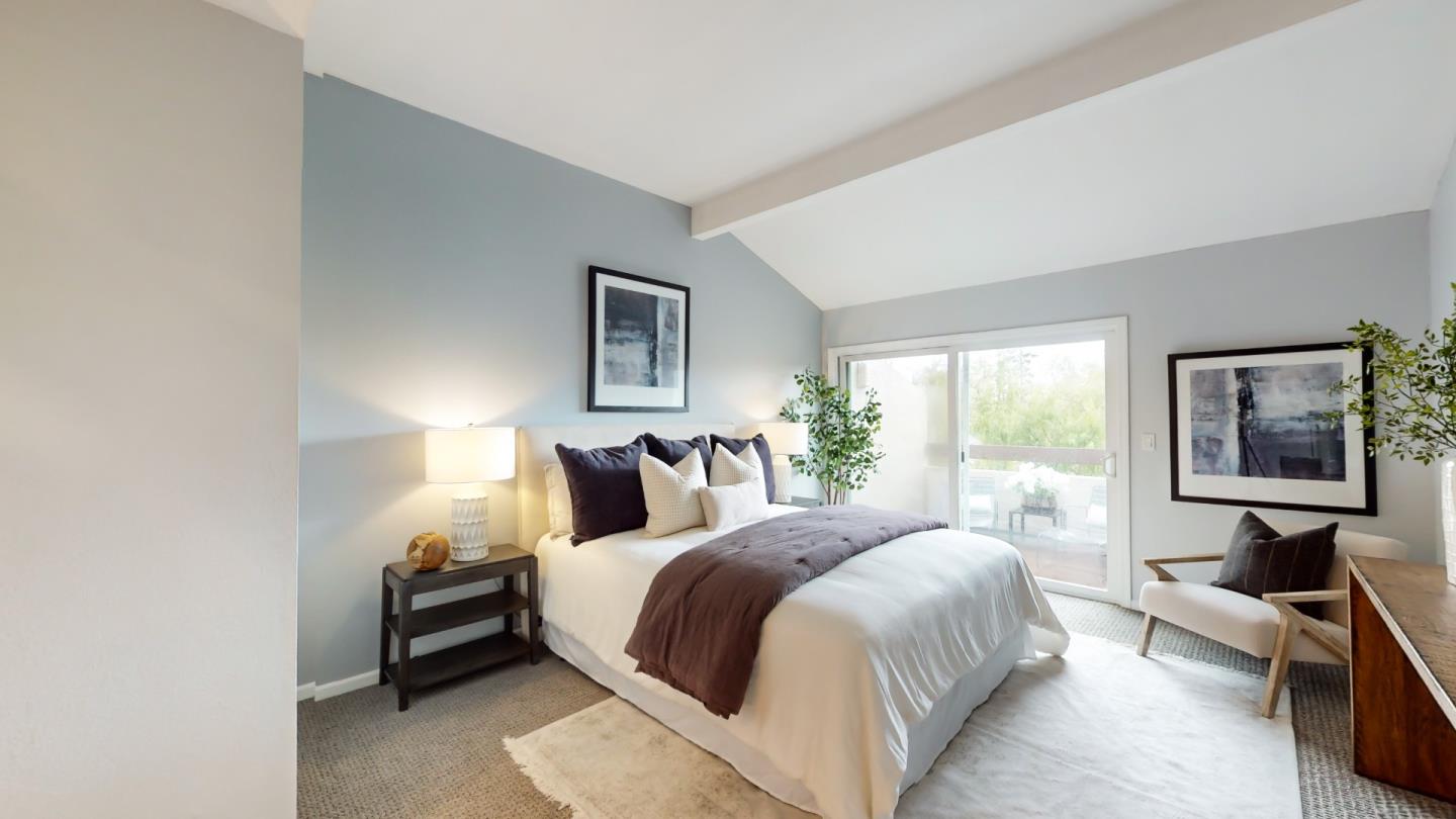 2201 The Alameda, Unit 27 Santa Clara, CA 95050 - Photo 13 of 25 a bedroom with a bed and a desk