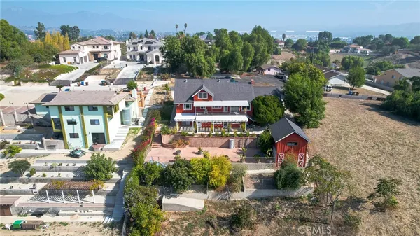 an aerial view of multiple house