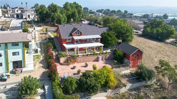 an aerial view of multiple house