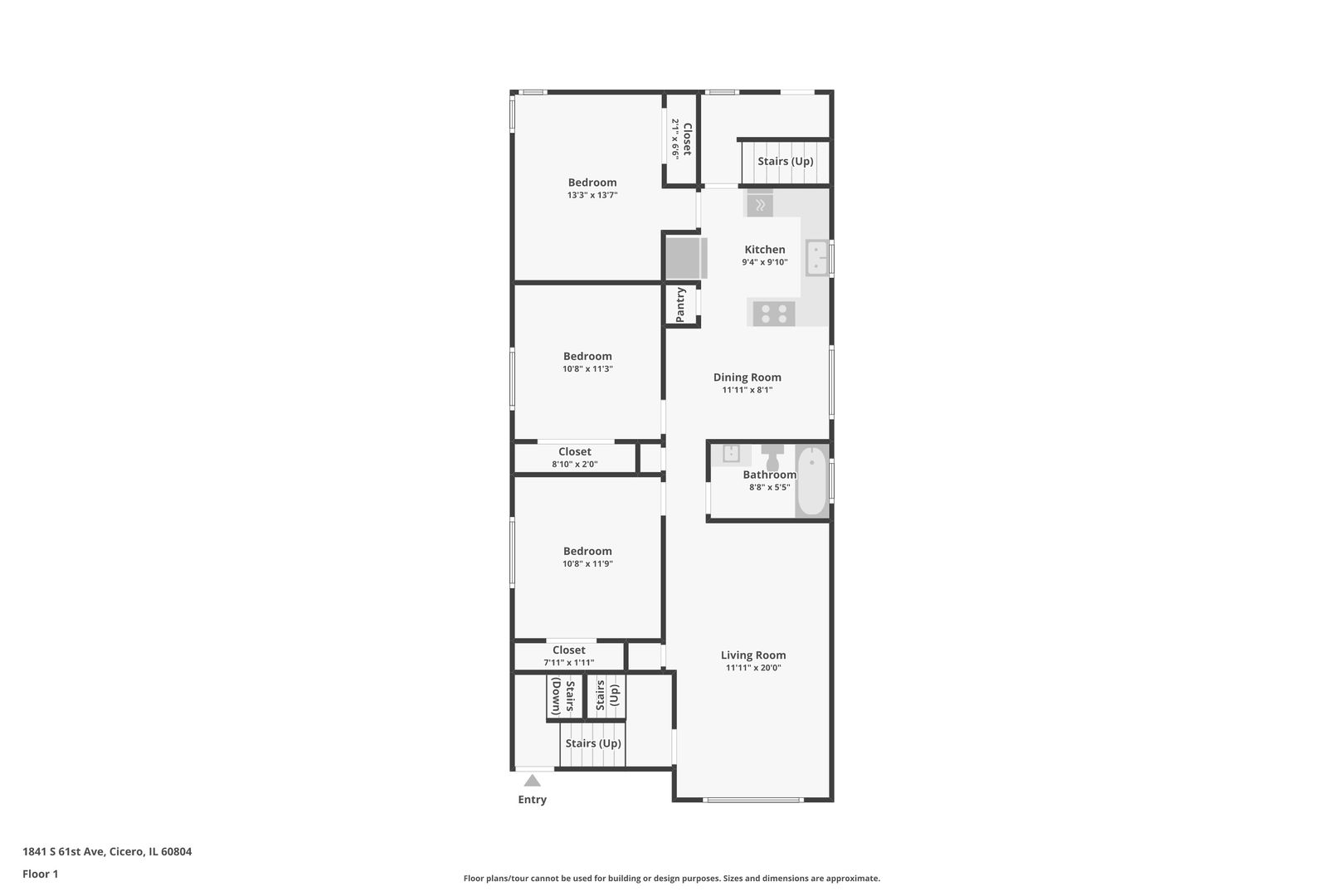 1841 South 61st Court Cicero, IL 60804 - Photo 44 of 46 a picture of a floor plan