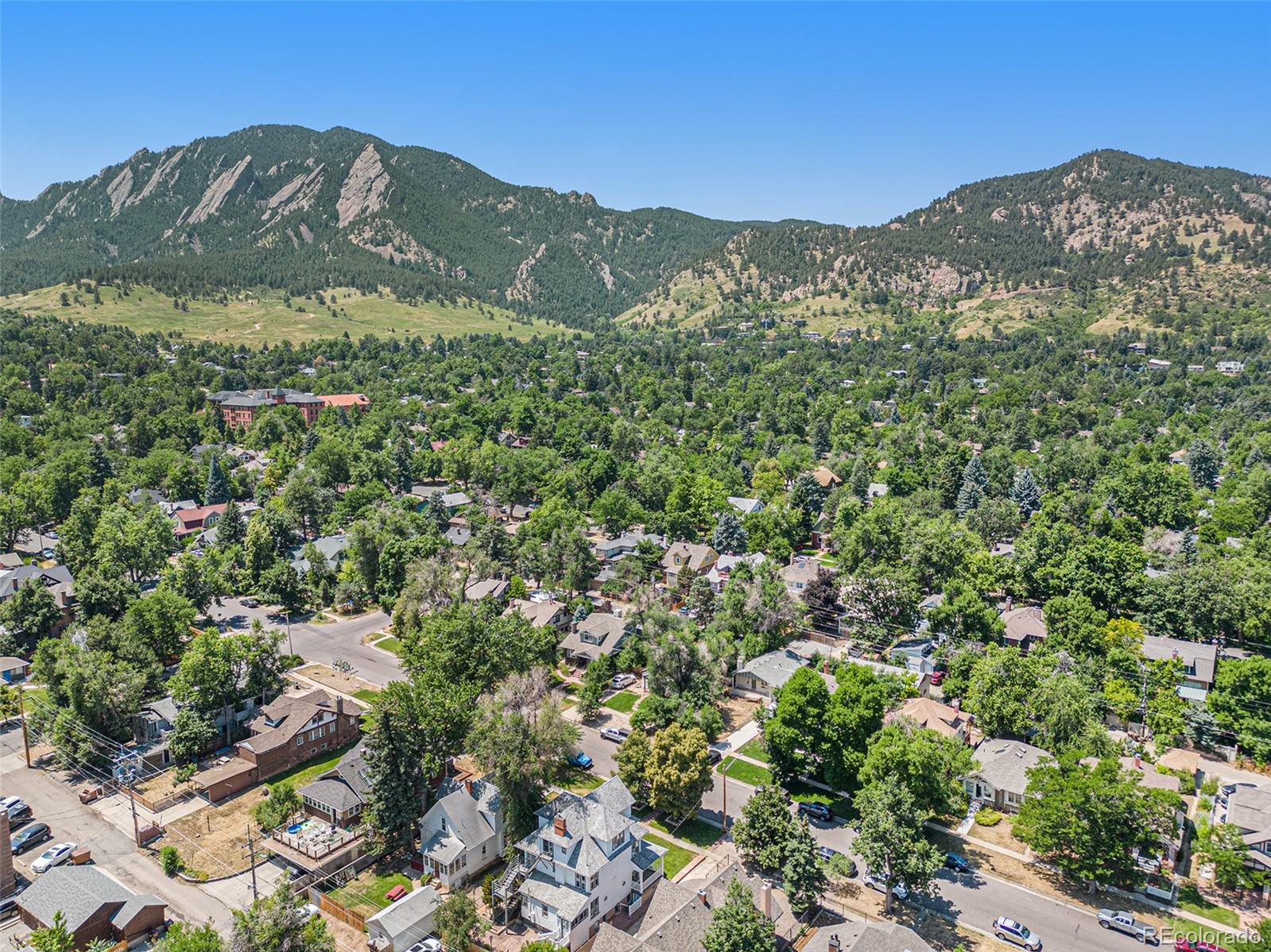 1069 11th Street Boulder, CO 80302 - Photo 26 of 28 an aerial view of a house with a yard