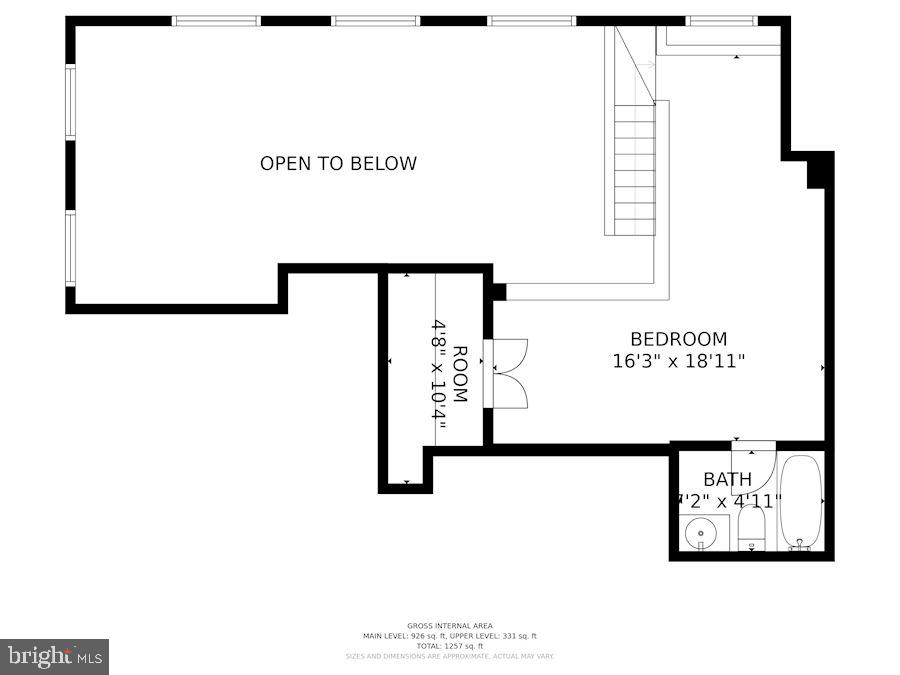 410 5th Street Northeast, Unit 26 Washington, DC 20002 - Photo 46 of 47 Upper Bedroom Loft Floorplan