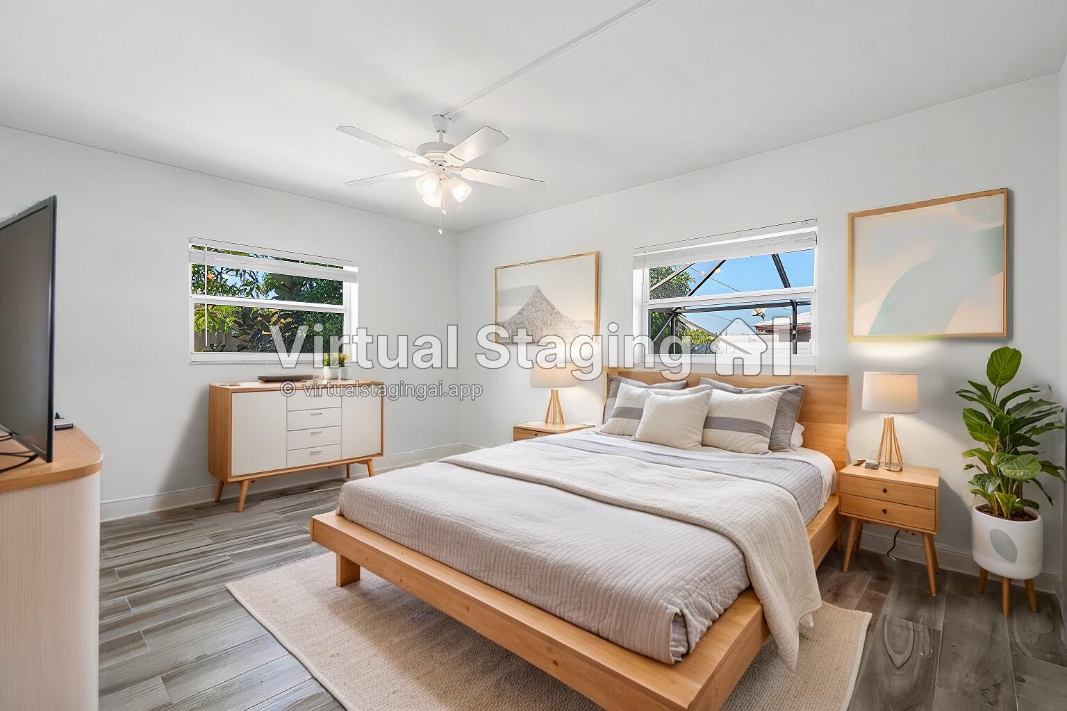 1641 Northwest 9th Street Boca Raton, FL 33486 - Photo 21 of 29 a bedroom with a large bed and a chandelier