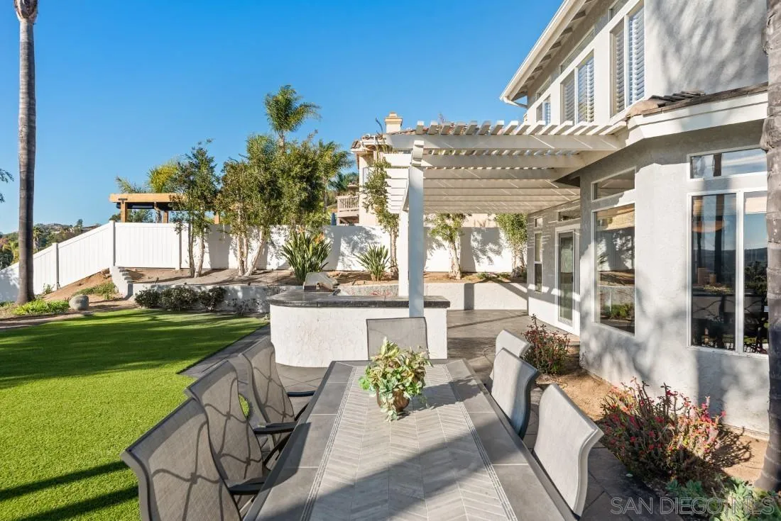 14268 Silver Ridge Road Poway, CA 92064 - Photo 36 of 53 a view of a patio with couches table and chairs and potted plants