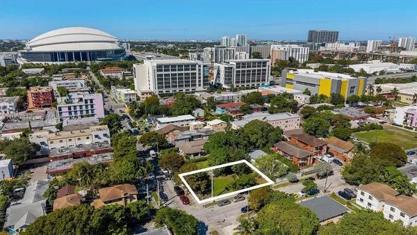 an aerial view of multiple house