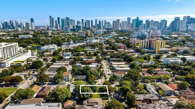 a view of a city with tall buildings