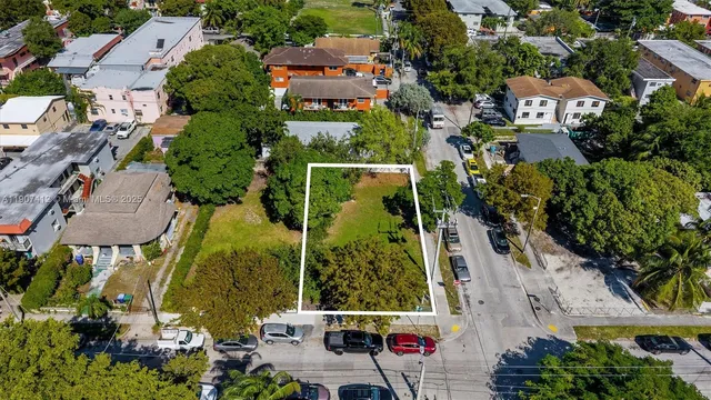 an aerial view of a house