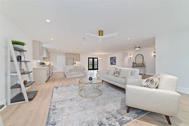 a living room with furniture and a couch