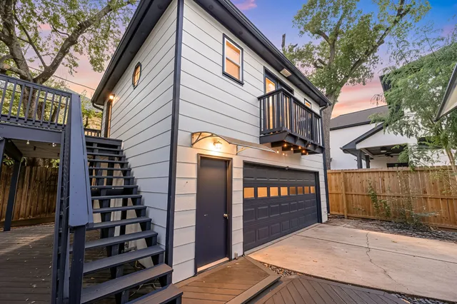 a view of a building with a street