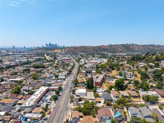 an aerial view of a city