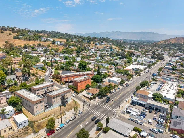 an aerial view of multiple house