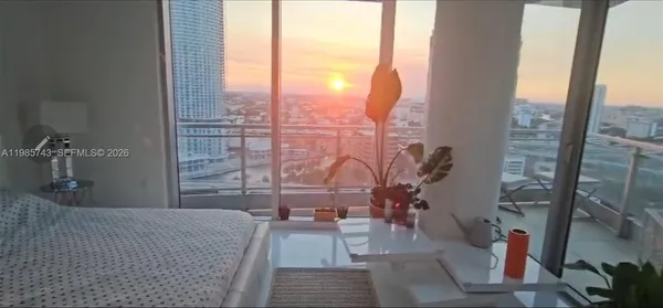 a bench sitting in front of a building