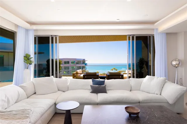 a city view with tall buildings