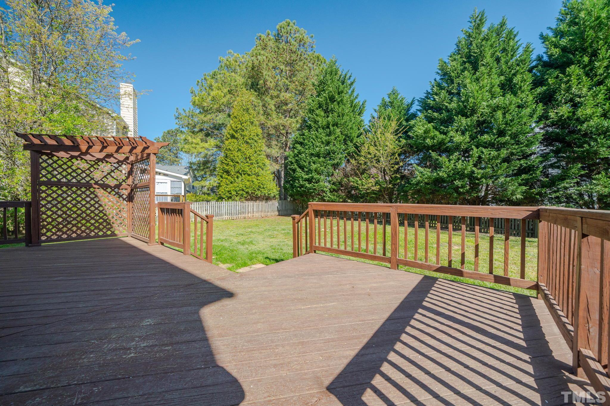 114 Calebra Way Cary, NC 27519 - Photo 41 of 50 a view of a wooden deck