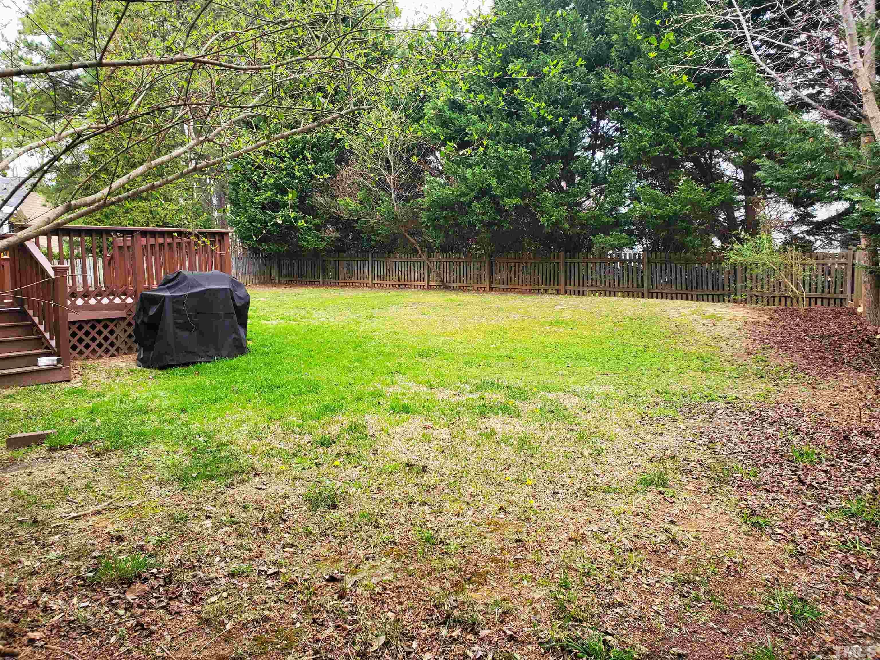 114 Calebra Way Cary, NC 27519 - Photo 5 of 50 a backyard of a house with lots of green space