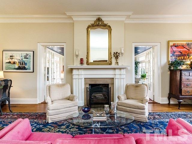 2025 Fairview Road Raleigh, NC 27608 - Photo 6 of 30 a living room with furniture and a fireplace