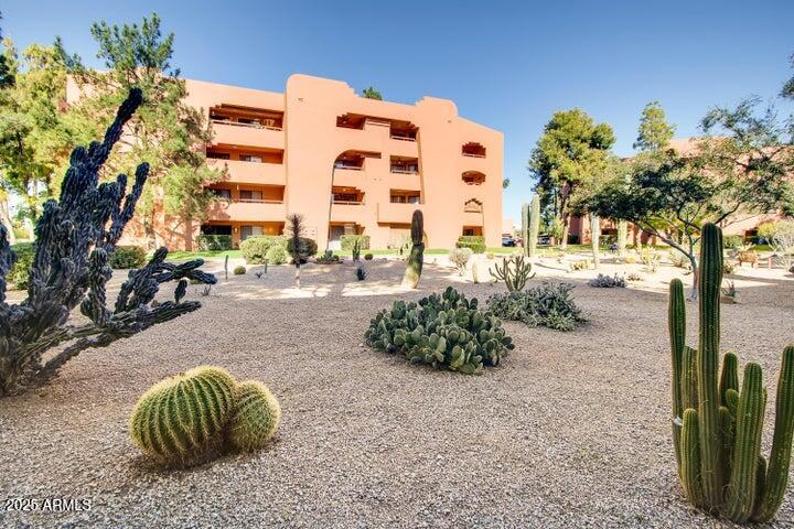 4303 East Cactus Road, Unit 222 Phoenix, AZ 85032 - Photo 28 of 38 a backyard of a house with lots of green space