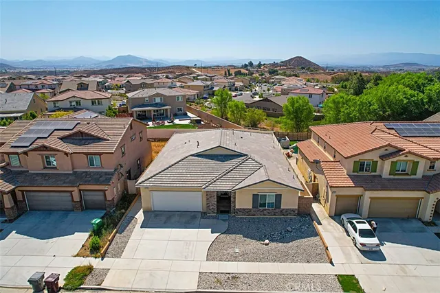 an aerial view of a house