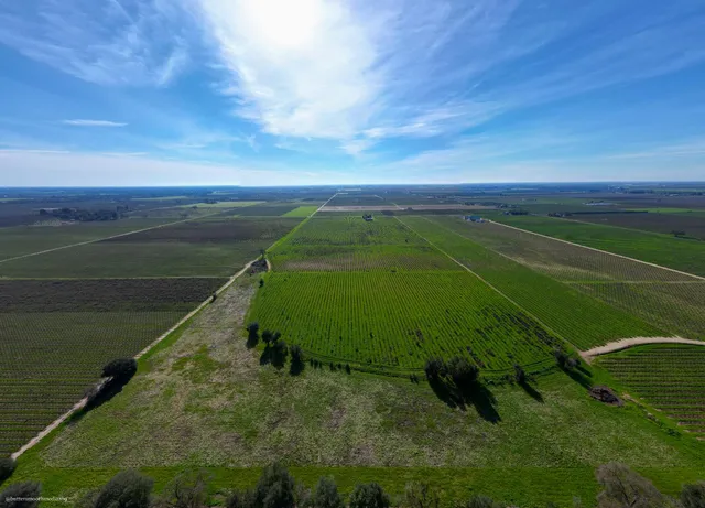 a view of a lake with a big yard